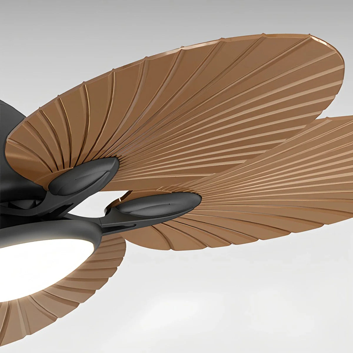 Feyran 5-Blade Palm Leaf Ceiling Fan with Light
