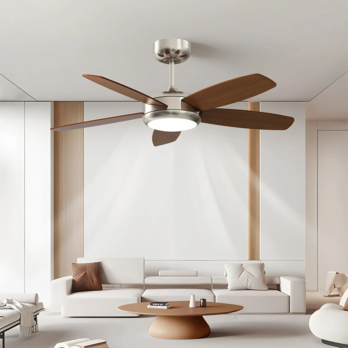 Feyran Retro American Style 5-blade Ceiling Fan Light