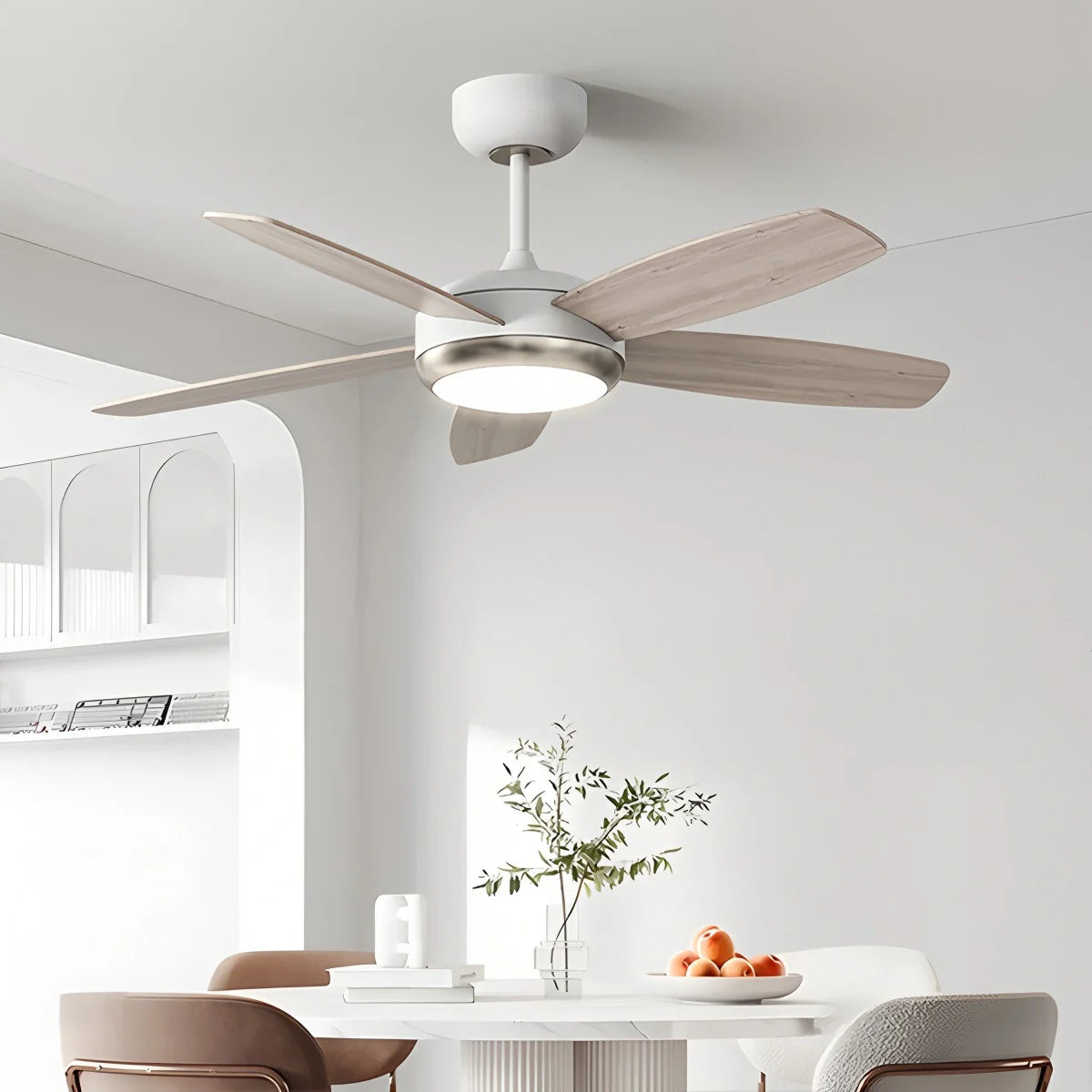Feyran Retro American Style 5-blade Ceiling Fan Light