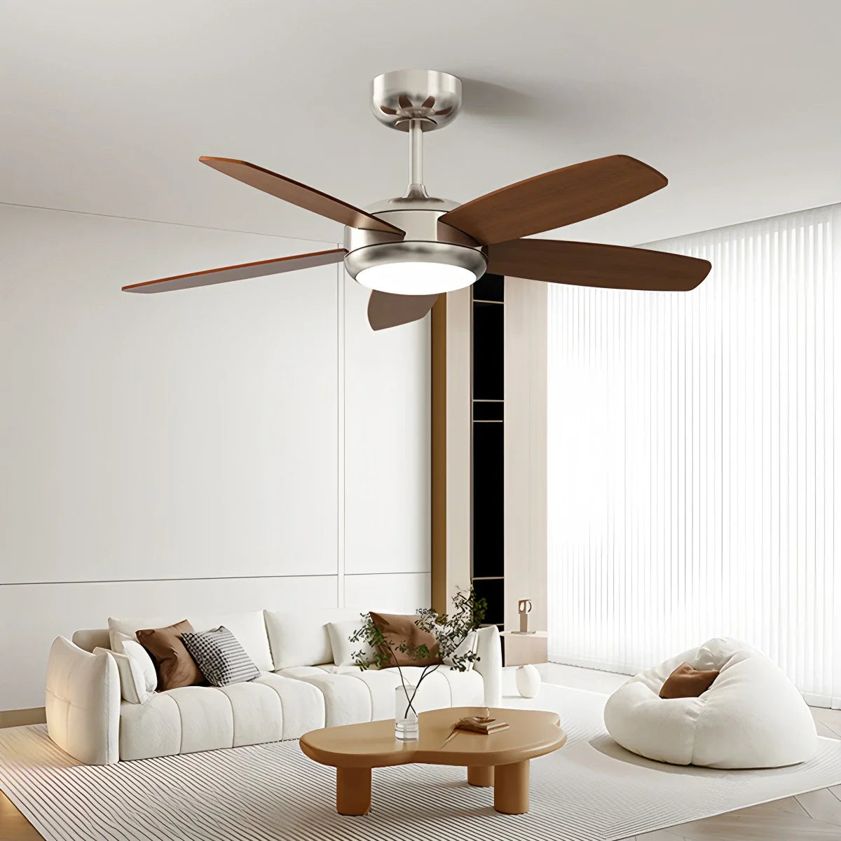 Feyran Retro American Style 5-blade Ceiling Fan Light