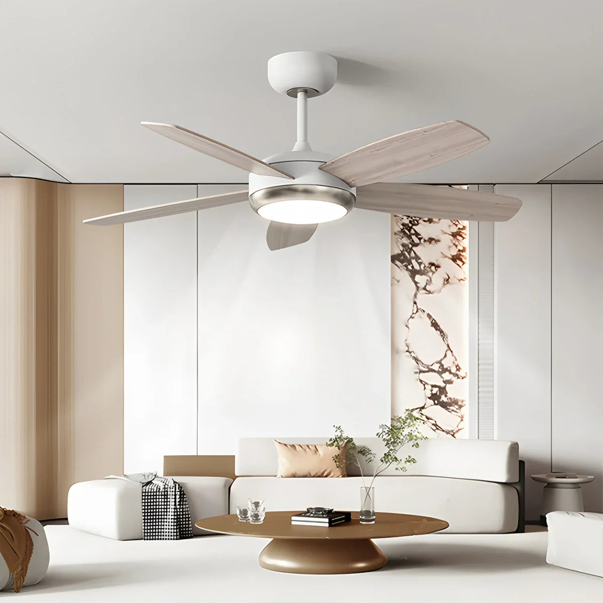 Feyran Retro American Style 5-blade Ceiling Fan Light