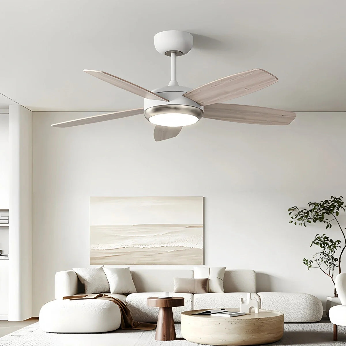 Feyran Retro American Style 5-blade Ceiling Fan Light