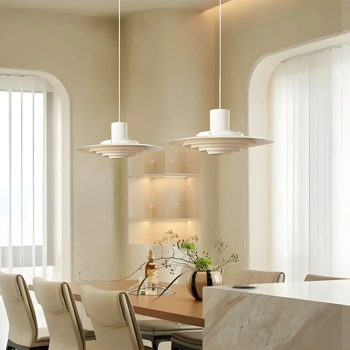 Feyran Nordic Cream Style UFO Pendant Lamp