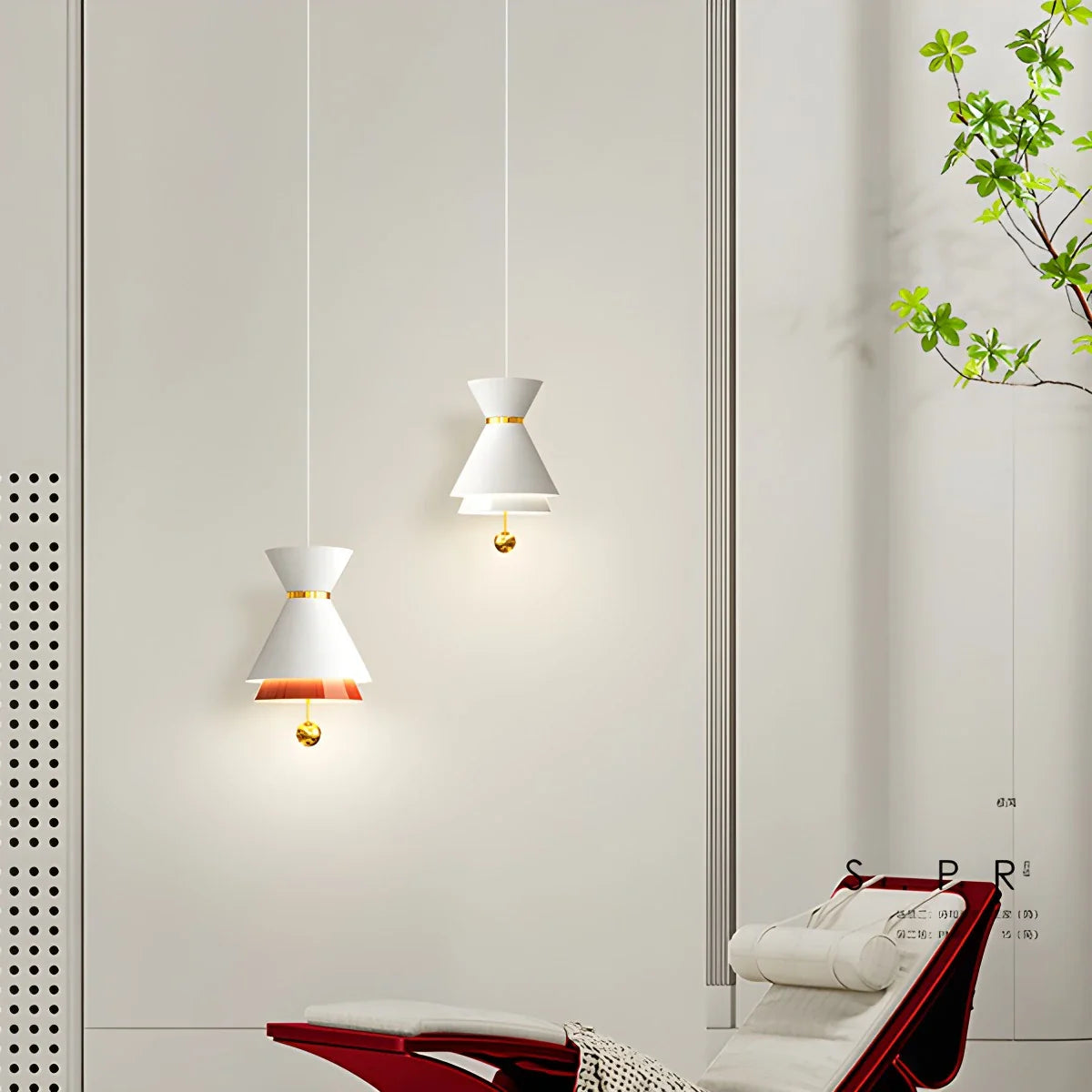 Feyran Modern Minimalist White LED Pendant & Wall Light