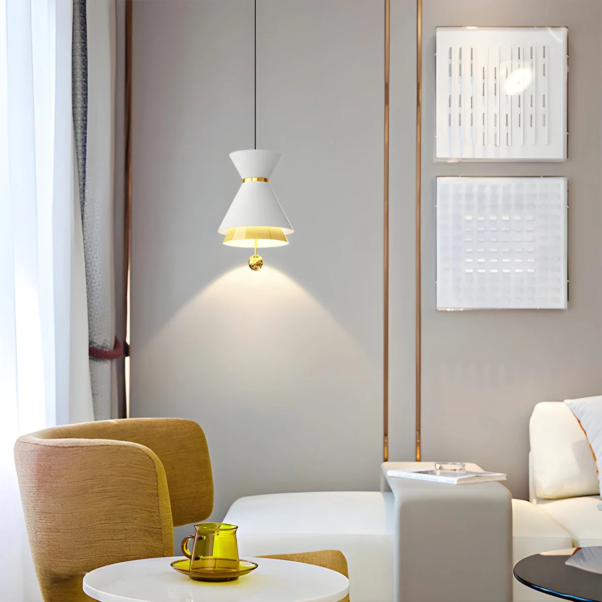 Feyran Modern Minimalist White LED Pendant & Wall Light