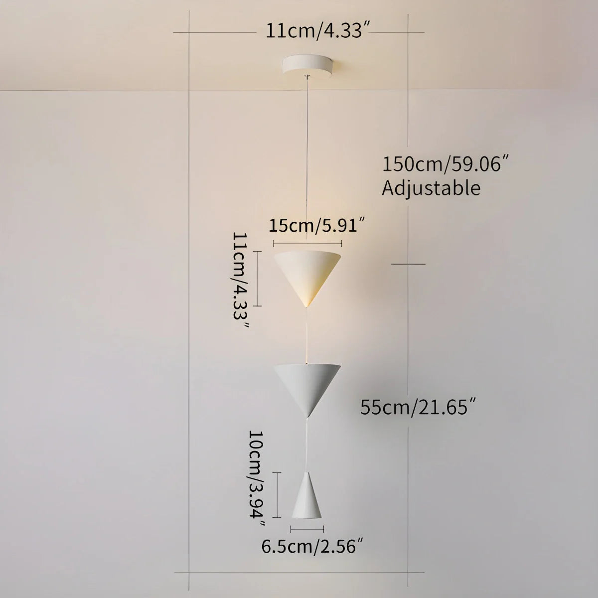 Feyran Modern Geometric Cone LED Pendant Light