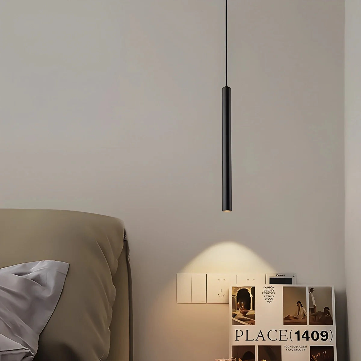 Feyran Modern Long Tube Led Pendant Light Bedside Lamp