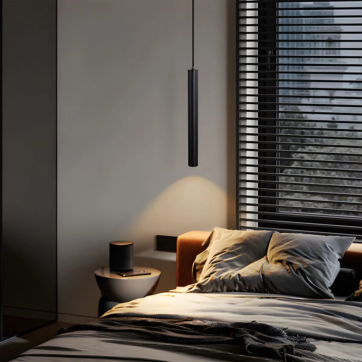 Feyran Modern Long Tube Led Pendant Light Bedside Lamp