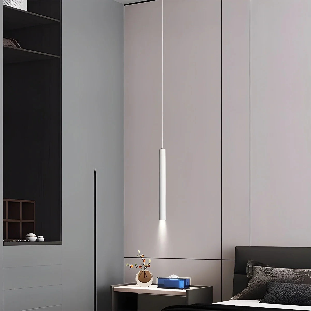 Feyran Modern Long Tube Led Pendant Light Bedside Lamp