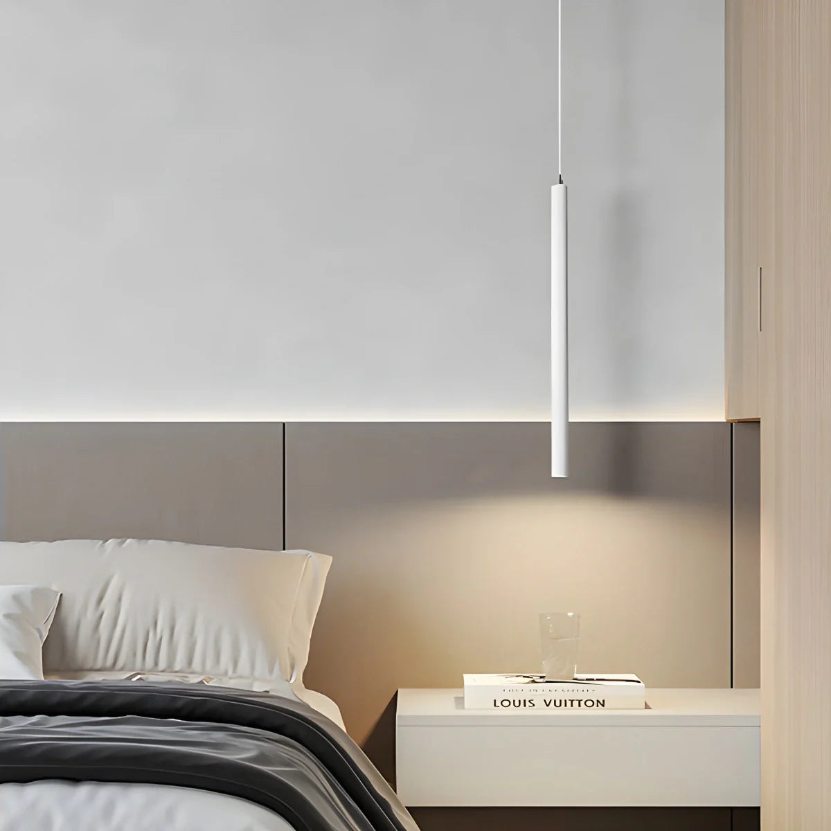 Feyran Modern Long Tube Led Pendant Light Bedside Lamp