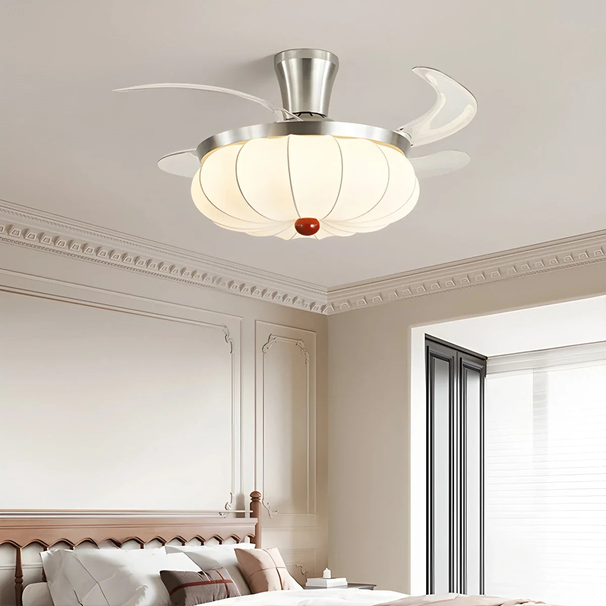 Feyran Retro Fabric Ceiling Fan Light for Dining Room