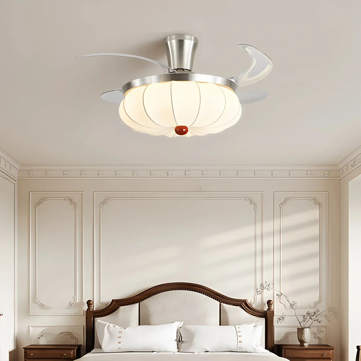 Feyran Retro Fabric Ceiling Fan Light for Dining Room