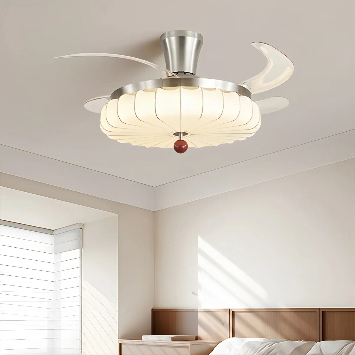 Feyran Retro Fabric Ceiling Fan Light for Dining Room