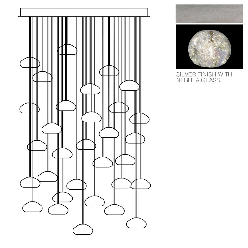 Vitrina Crystal Drop Orbs 30 Ball Large Chandelier - Feyran