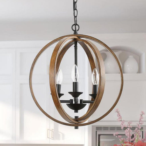 Dark Bronze Orb Chandelier - Rustic Design | Feyran