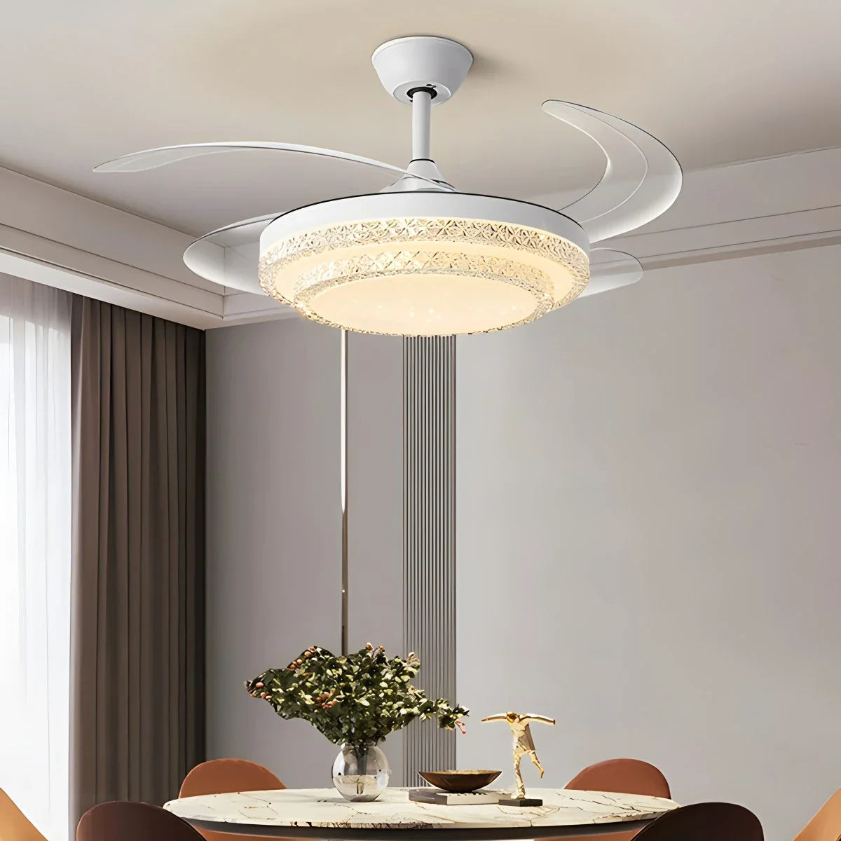 Feyran Dimmable Remote Hugger Ceiling Fan Light