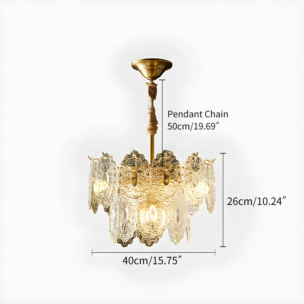 Feyran Tiered Textured Glass Chandelier
