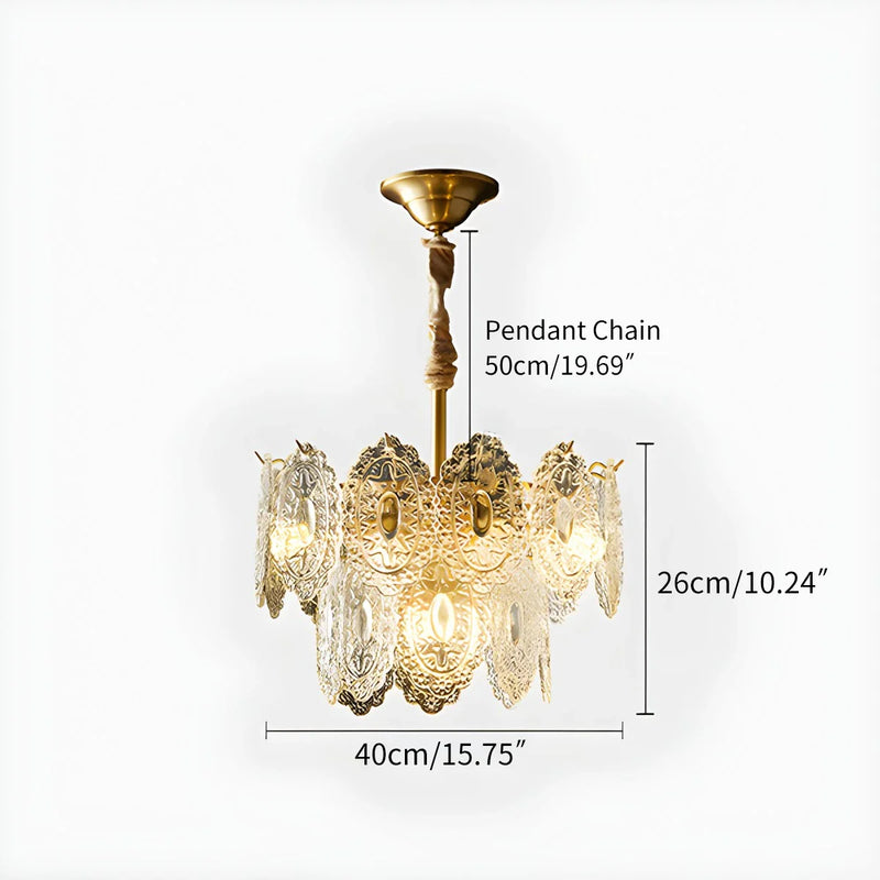 Feyran Tiered Textured Glass Chandelier
