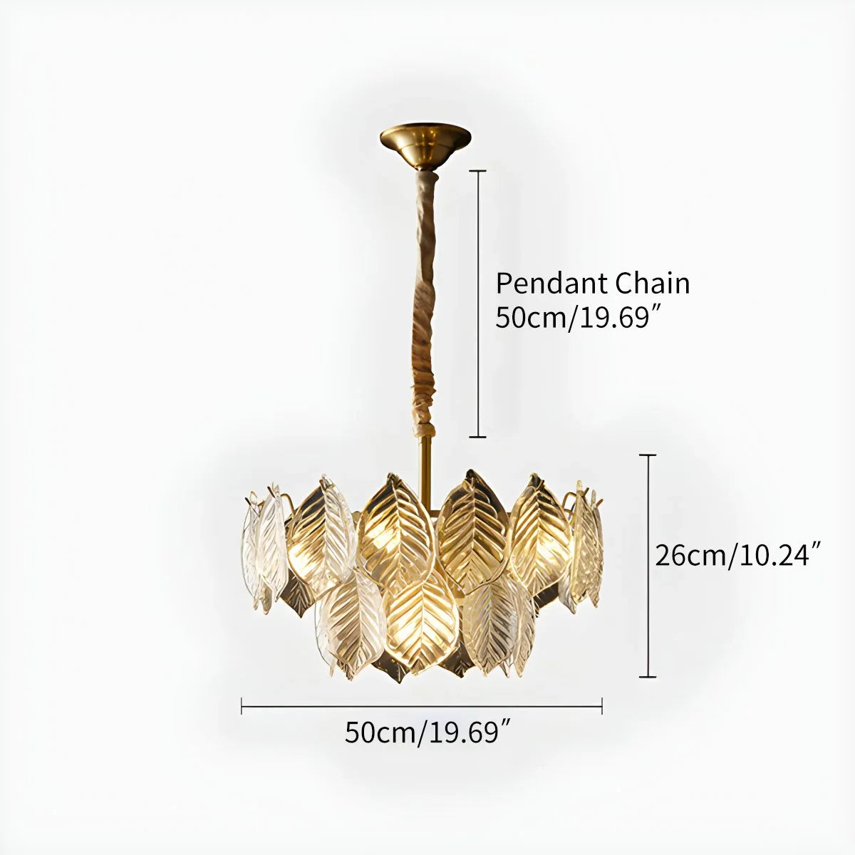 Feyran Tiered Glass Leaf Chandelier