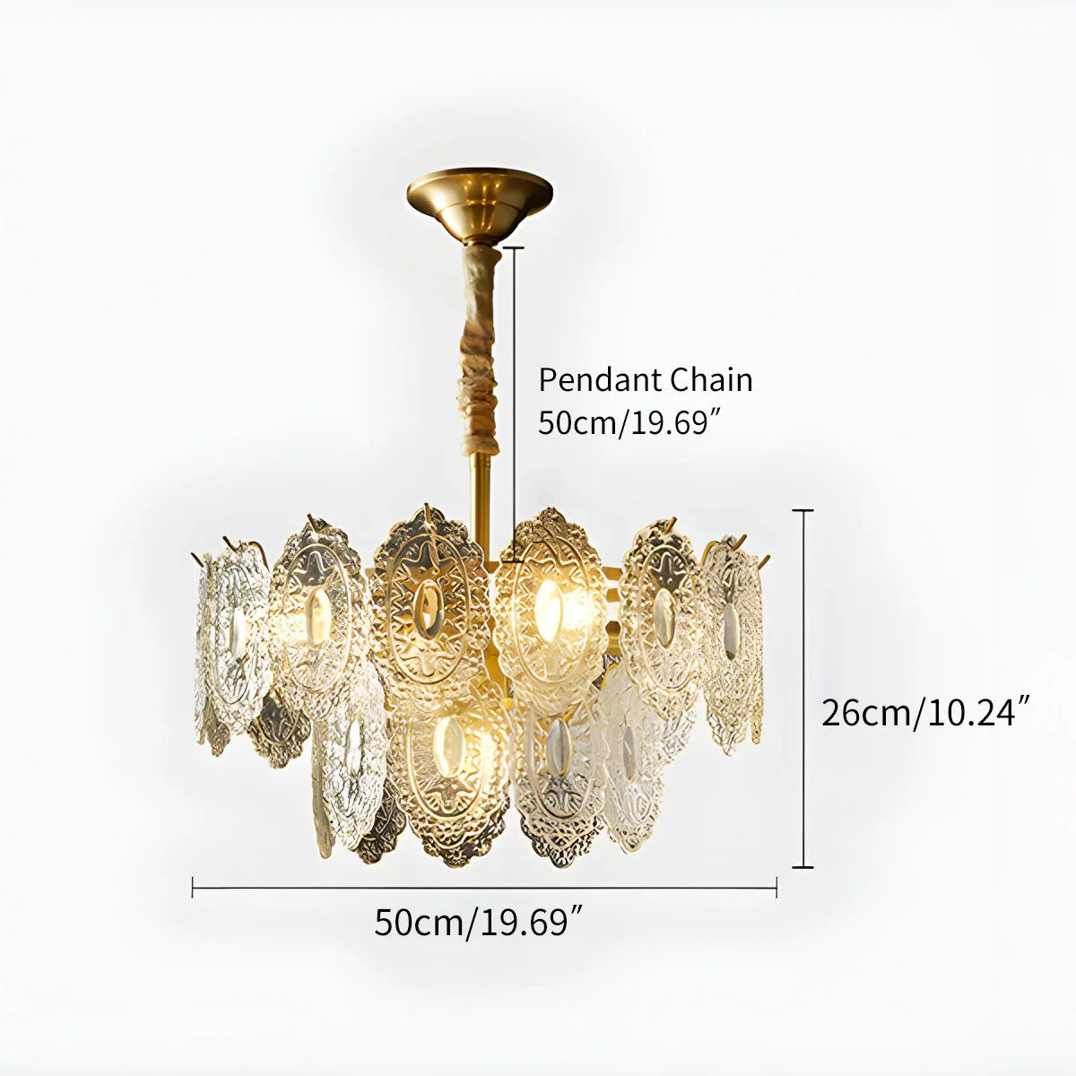 Feyran Tiered Textured Glass Chandelier