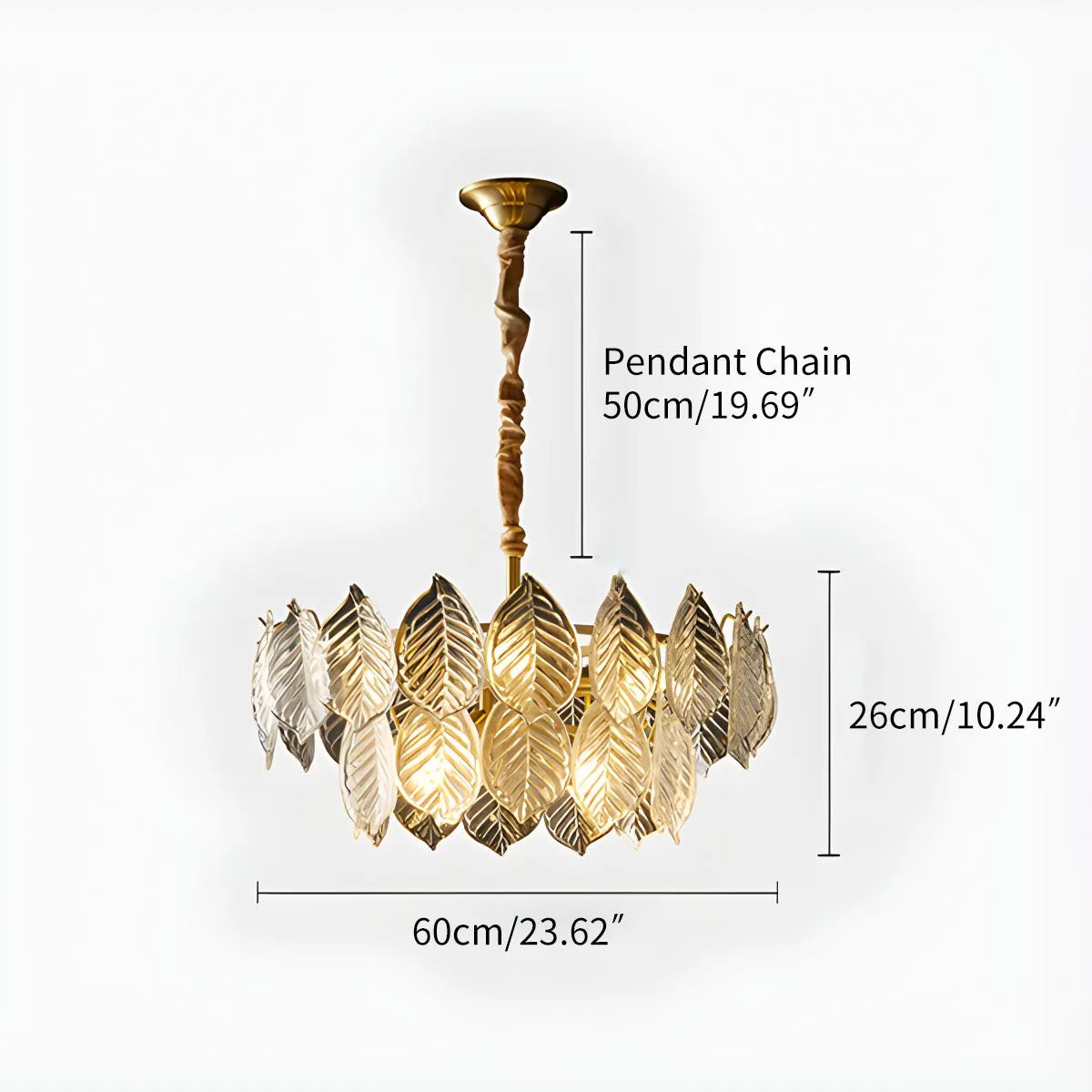 Feyran Tiered Glass Leaf Chandelier