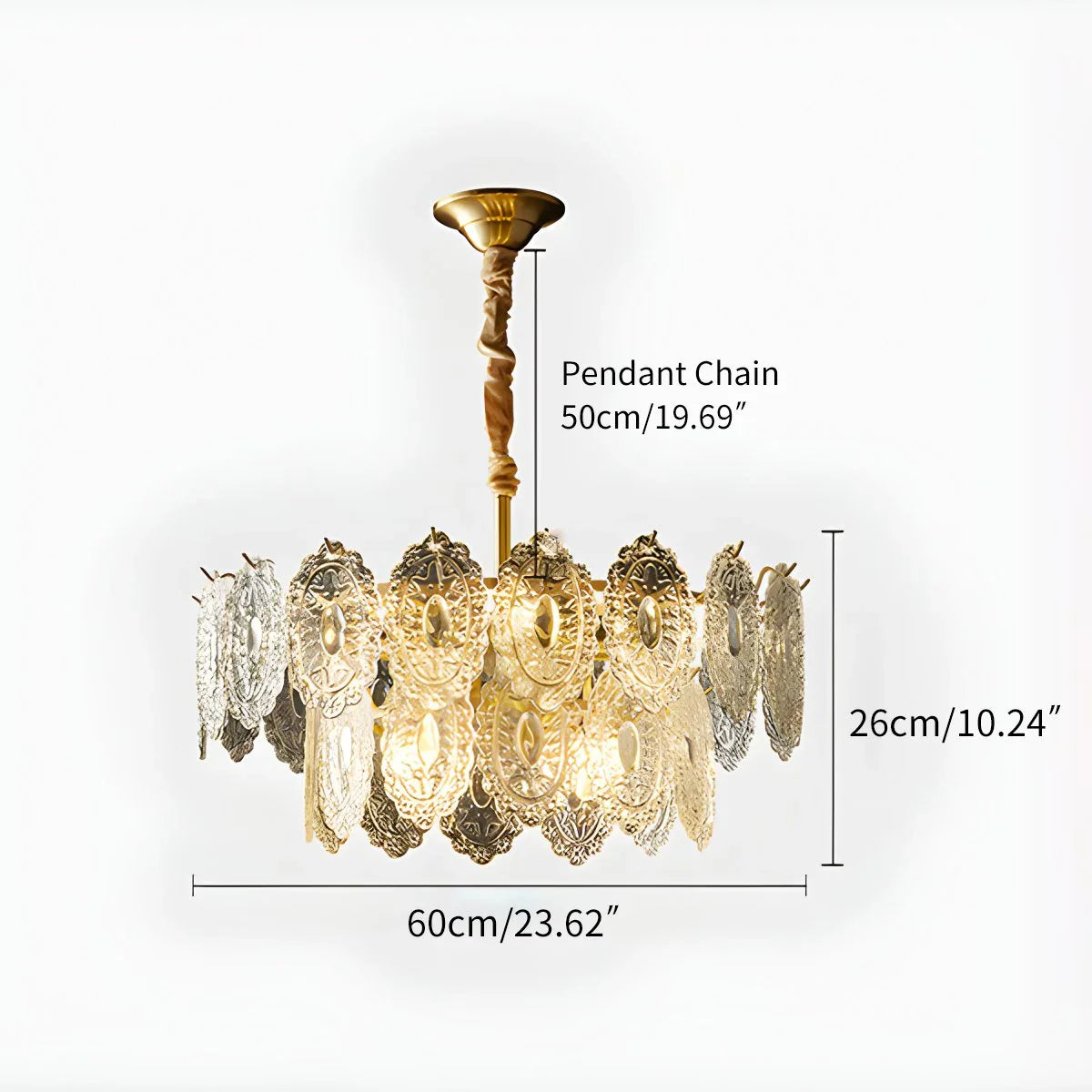 Feyran Tiered Textured Glass Chandelier