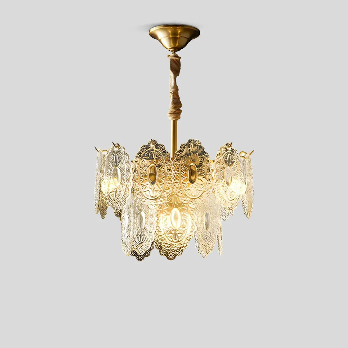 Feyran Tiered Textured Glass Chandelier