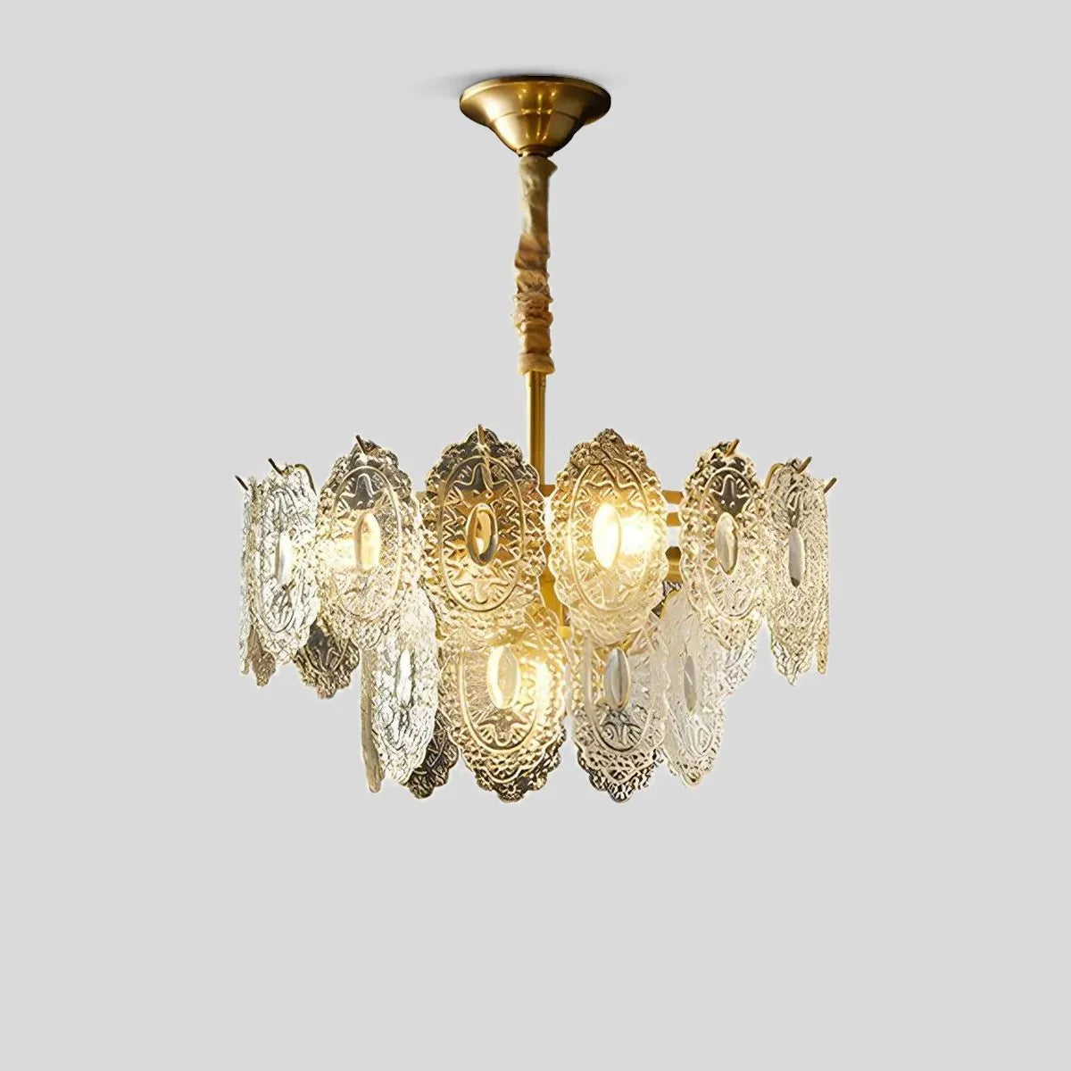 Feyran Tiered Textured Glass Chandelier