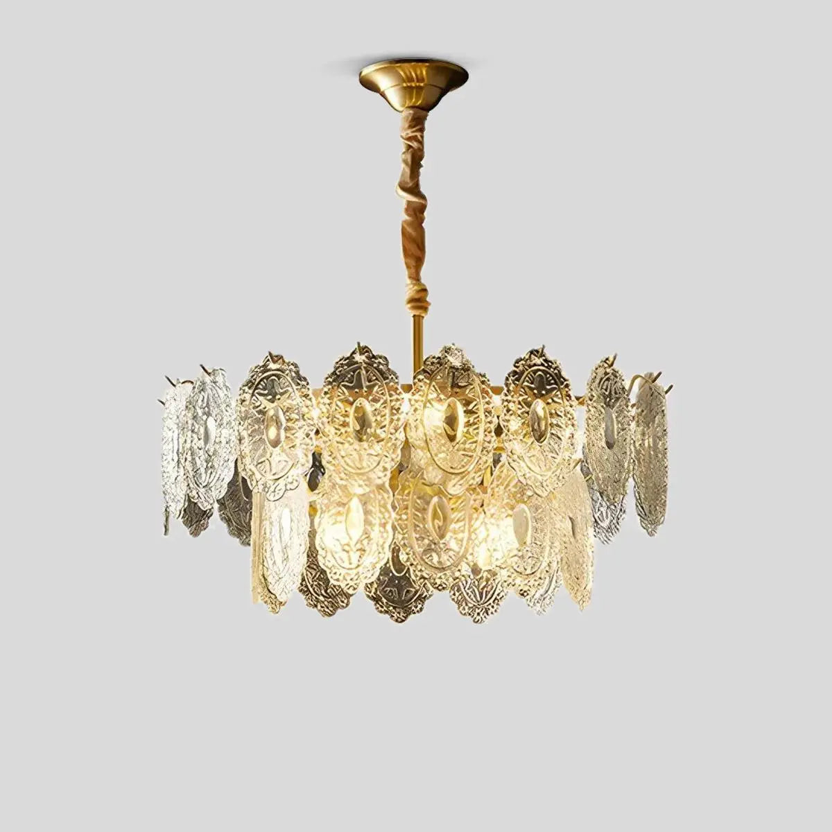 Feyran Tiered Textured Glass Chandelier
