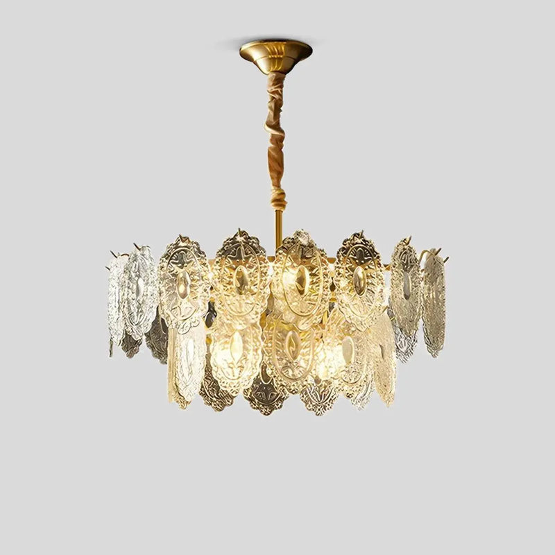 Feyran Tiered Textured Glass Chandelier