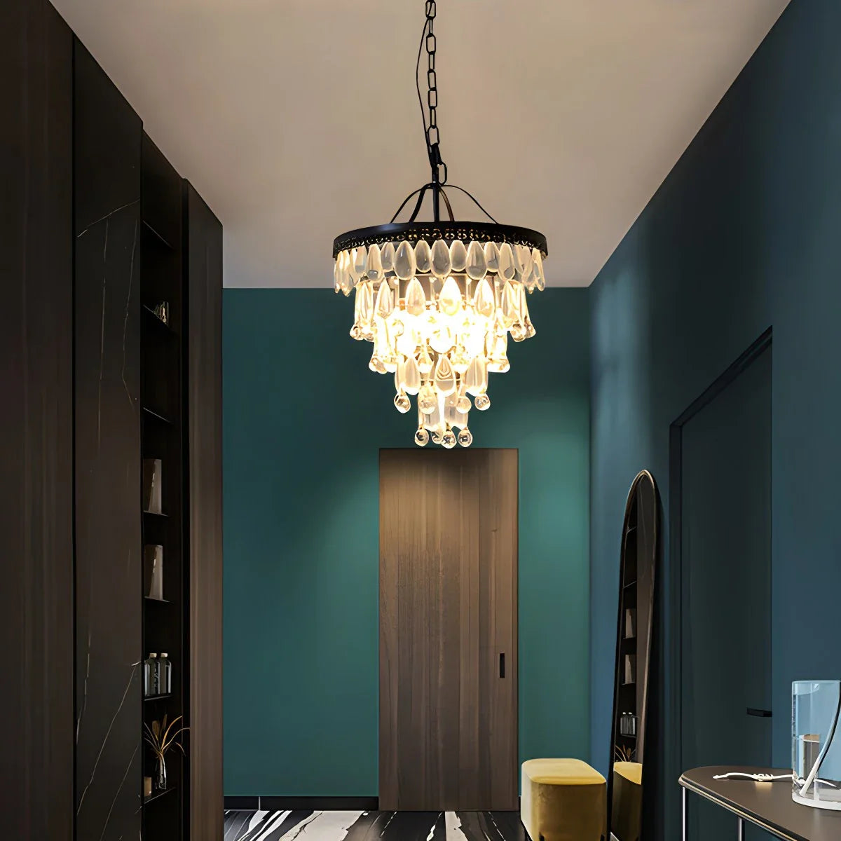 Feyran Droplet Crystal Chandelier for Dining Room