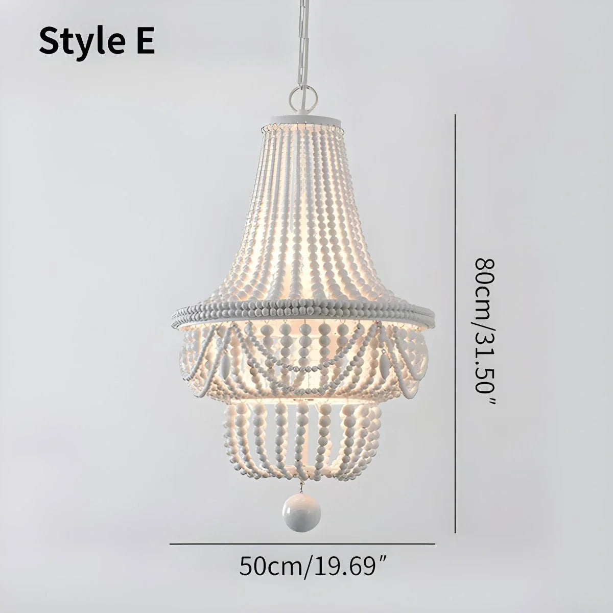 Feyran Retro Wooden Bead Chandelier for Dining Room