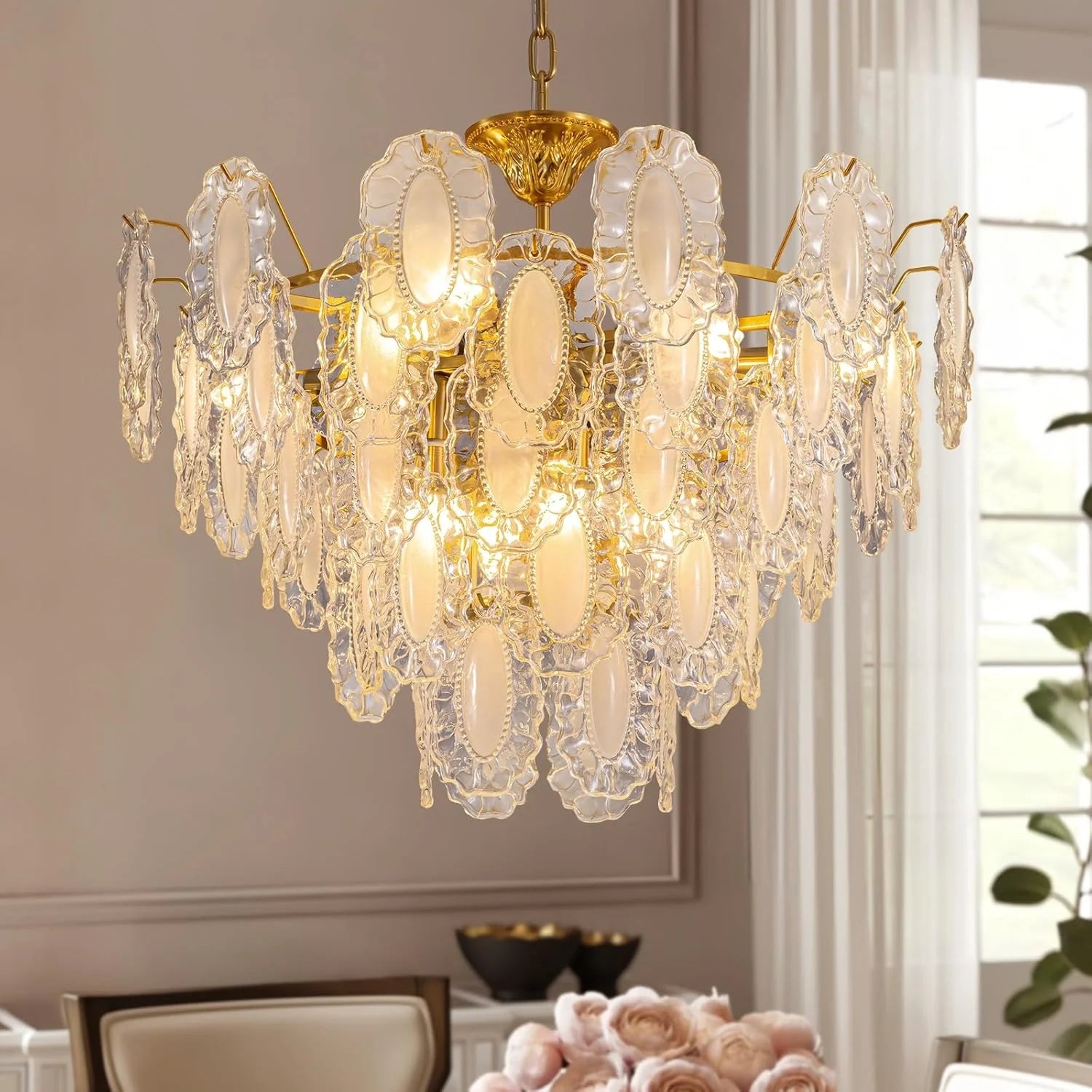 Elegant Crystal Leaf Chandelier - Feyran