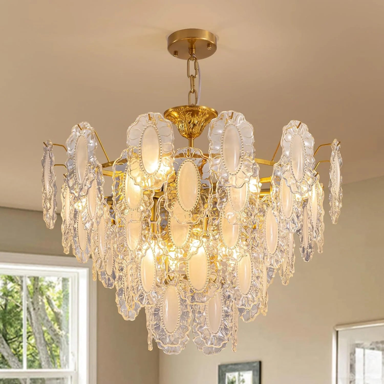Elegant Crystal Leaf Chandelier - Feyran