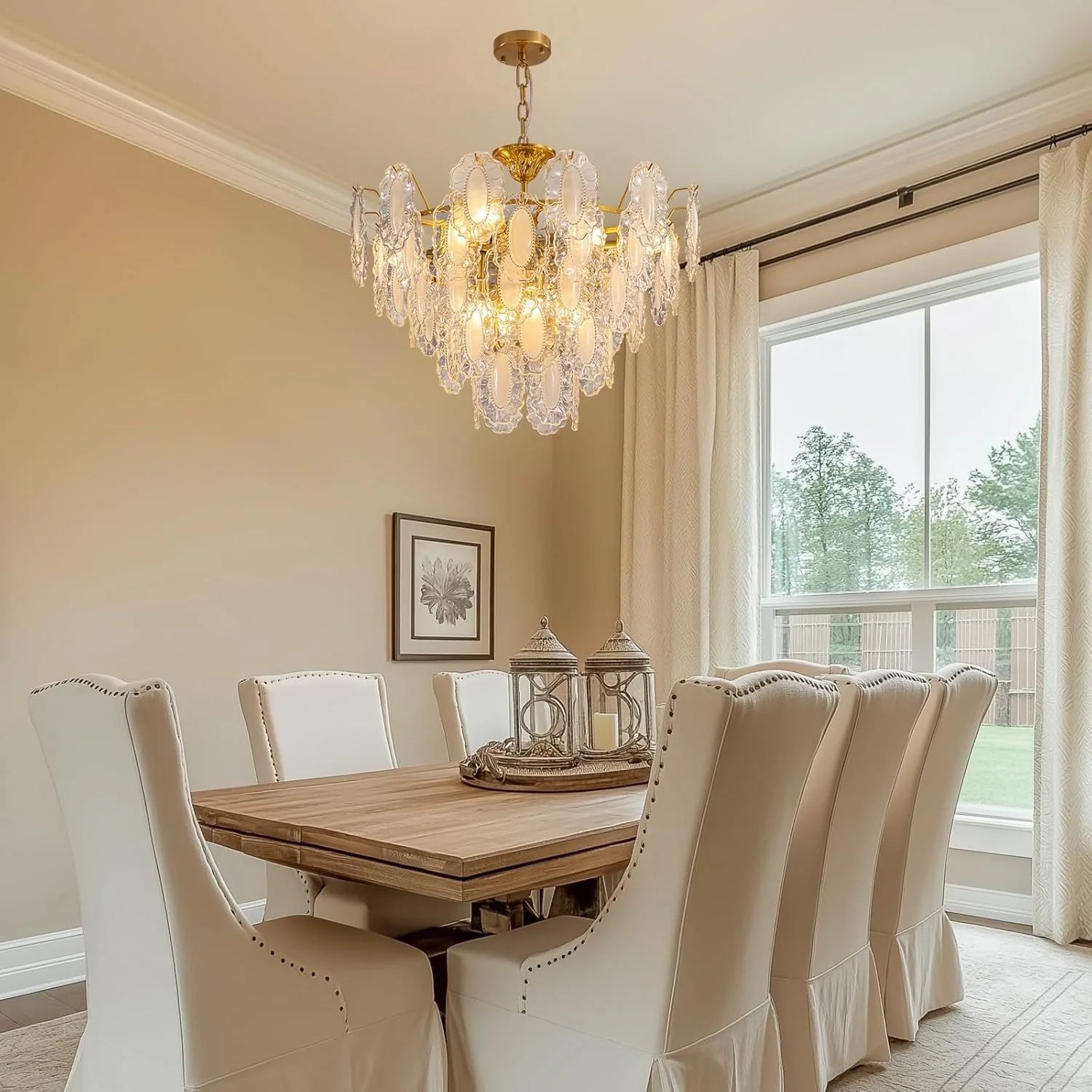 Elegant Crystal Leaf Chandelier - Feyran