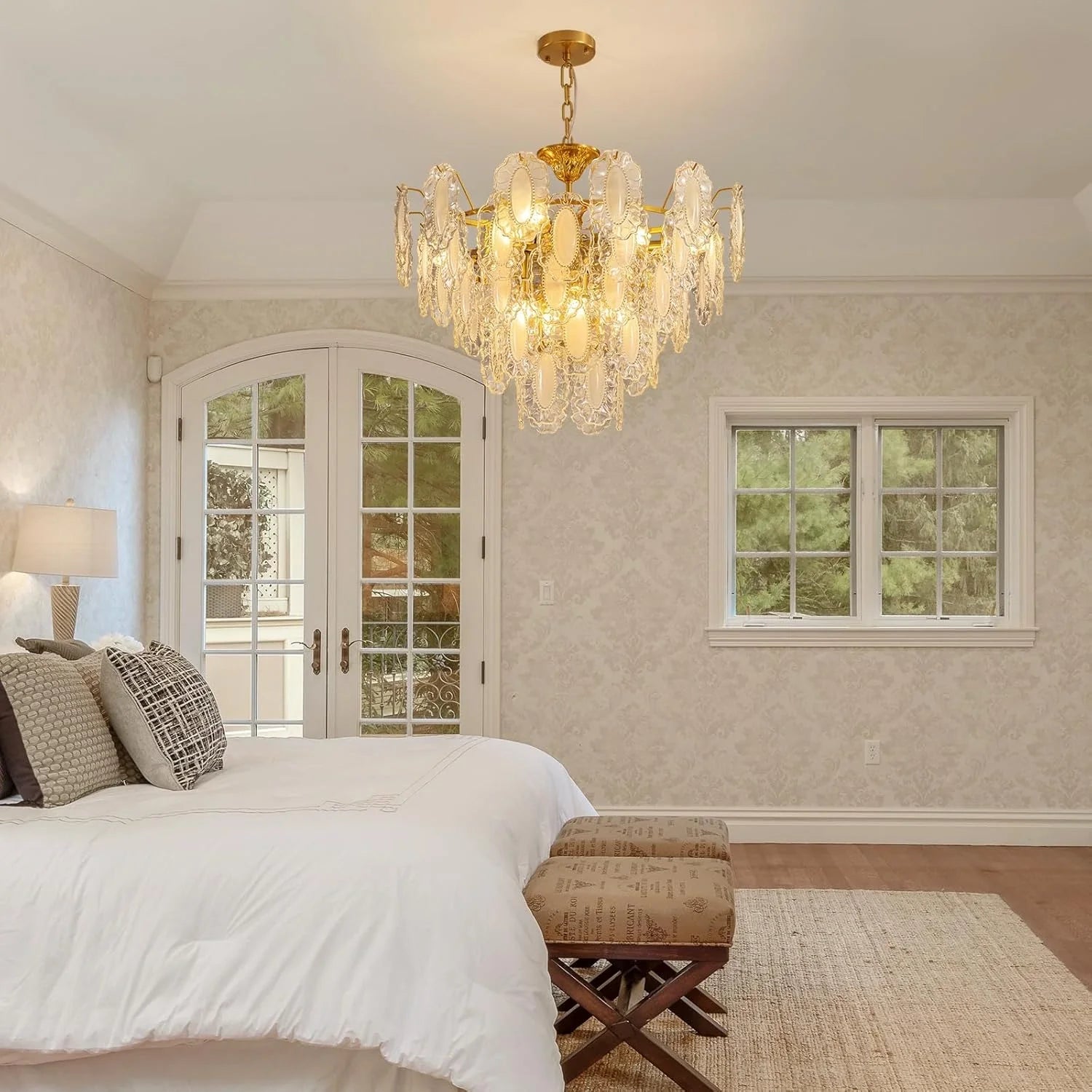 Elegant Crystal Leaf Chandelier - Feyran