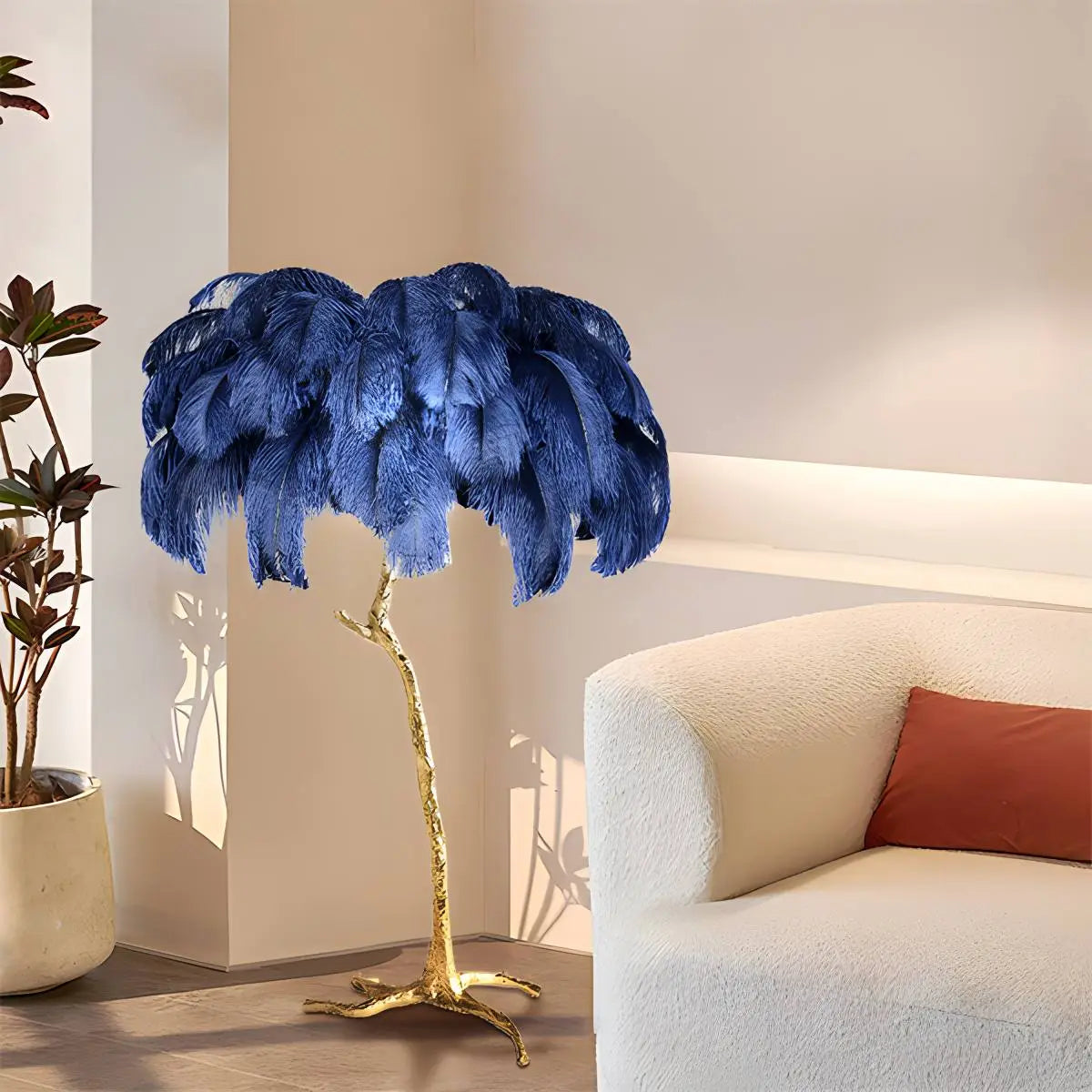 Feyran Feather Palm Tree Floor Lamp for Living Room