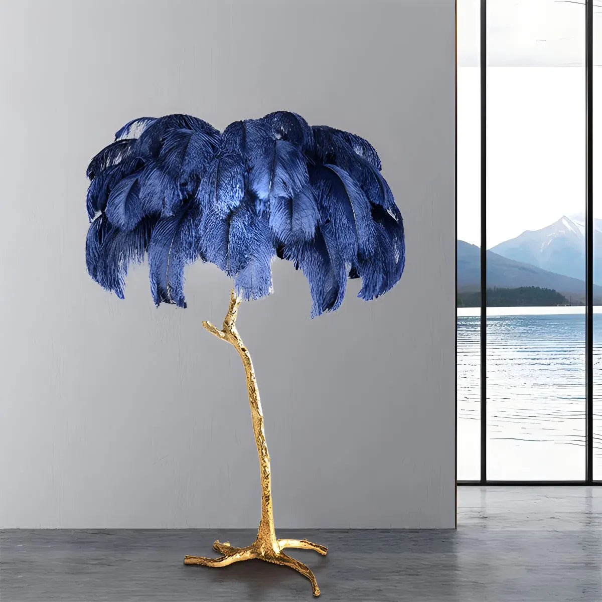 Feyran Feather Palm Tree Floor Lamp for Living Room