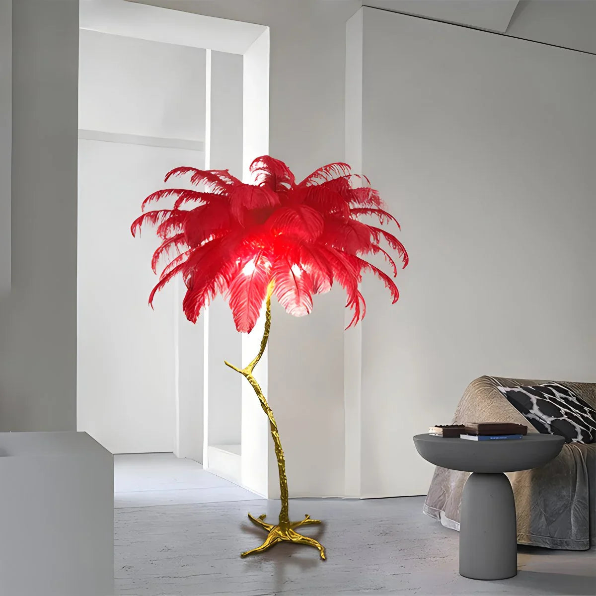 Feyran Feather Palm Tree Floor Lamp for Living Room