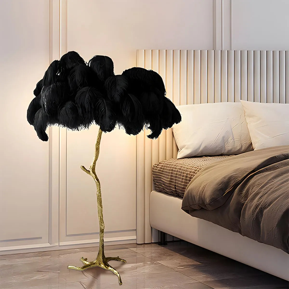 Feyran Feather Palm Tree Floor Lamp for Living Room