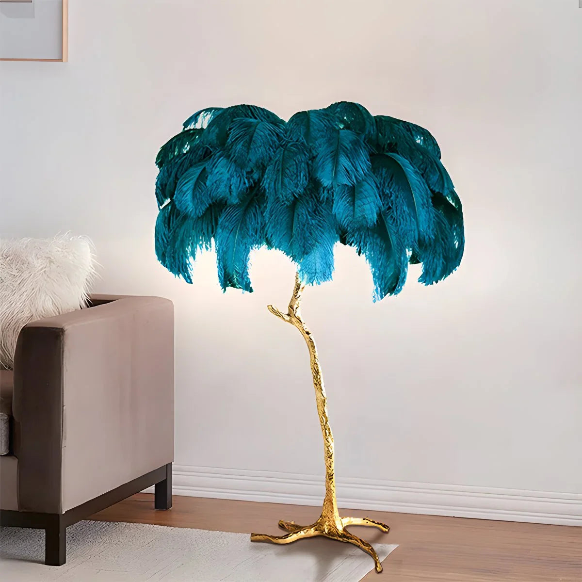 Feyran Feather Palm Tree Floor Lamp for Living Room