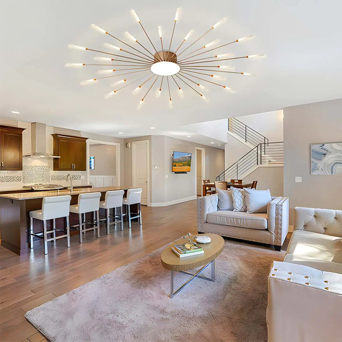 Feyran Fireworks Swirl Ceiling Light for Living Room