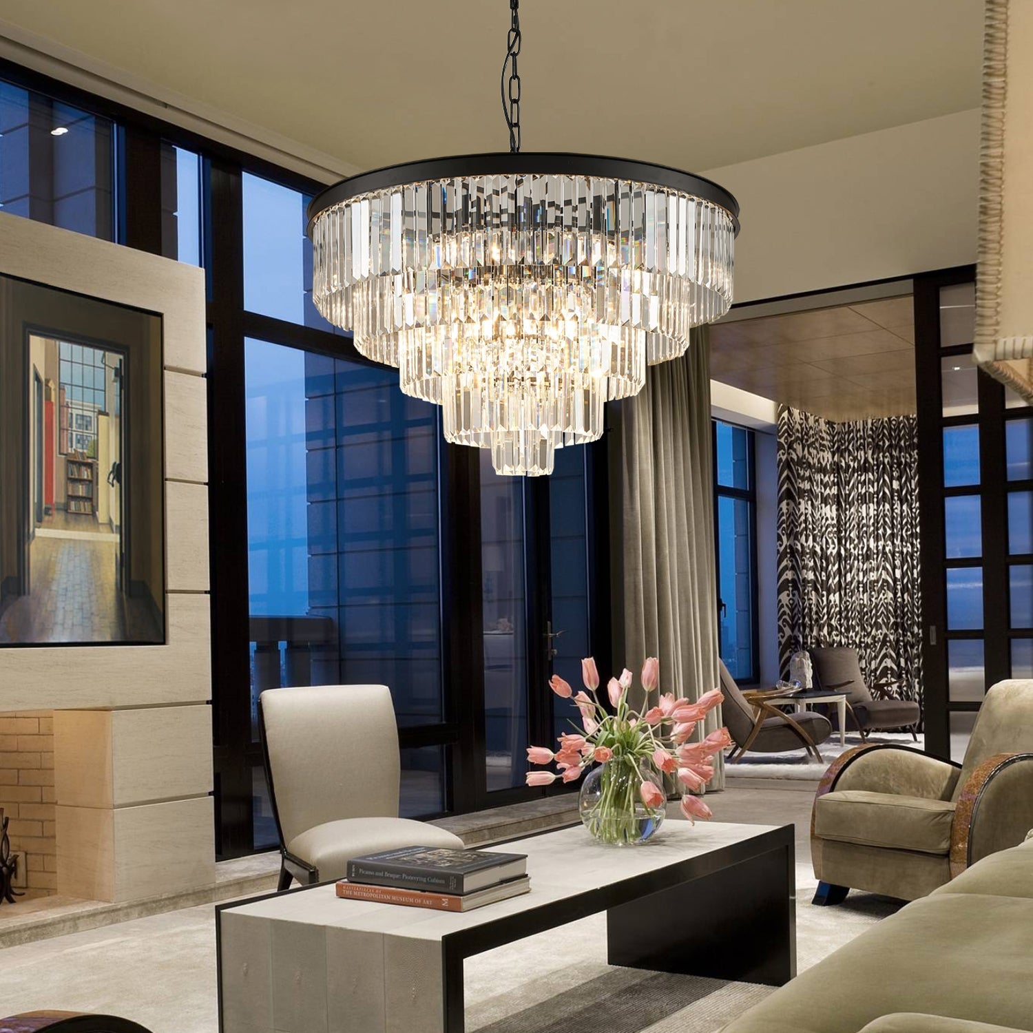 Five & Seven Tiers Crystal Chandelier - Pendant Light - Living Room | Feyran