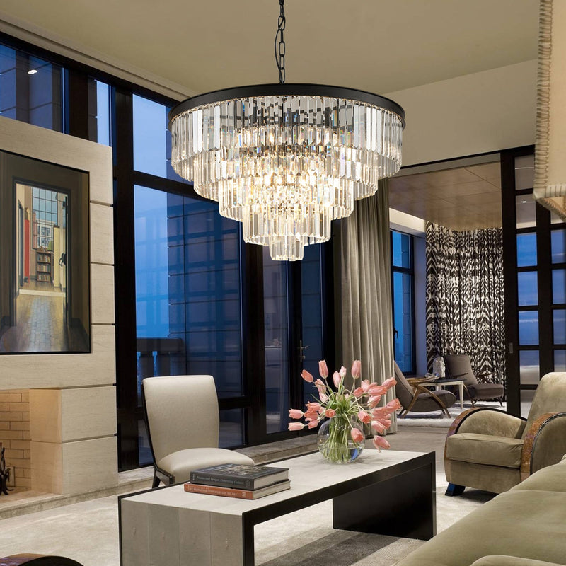 Five & Seven Tiers Crystal Chandelier - Pendant Light - Living Room | Feyran