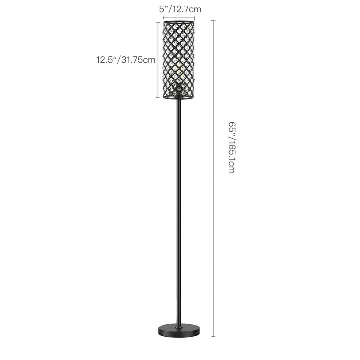 Floor-lamp-iron-modern-crystal-sofa-bedside-lamps-dimension | Feyran