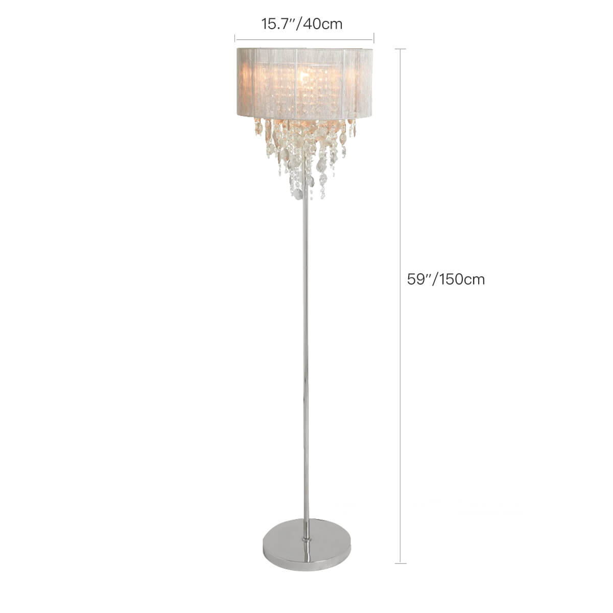 Floor lamp-crystal-light-luxury-Nordic-living-room-sofa-standing-lamp-dimension | Feyran