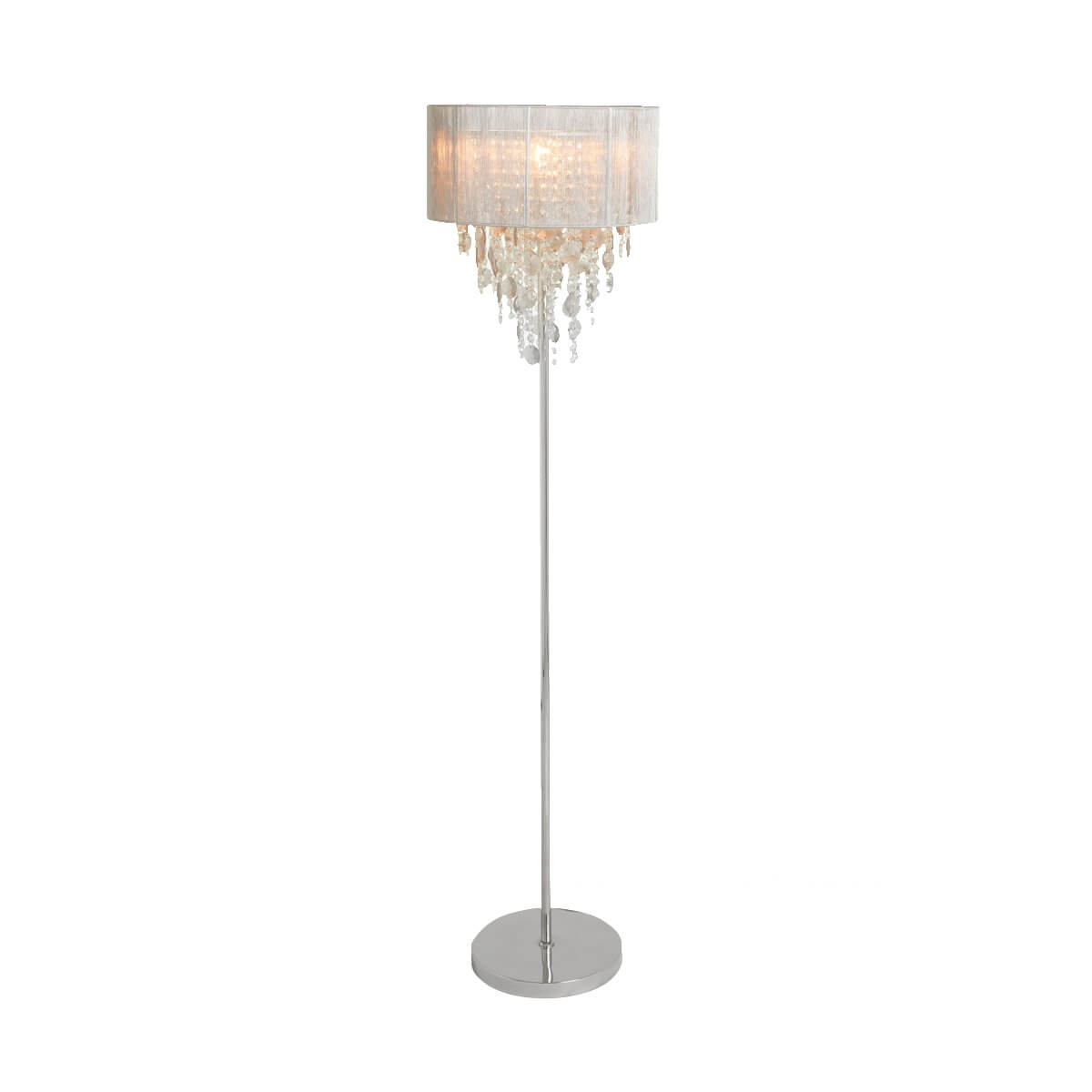Floor lamp-crystal-light-luxury-Nordic-living-room-sofa-standing-lamp-front-view-white | Feyran