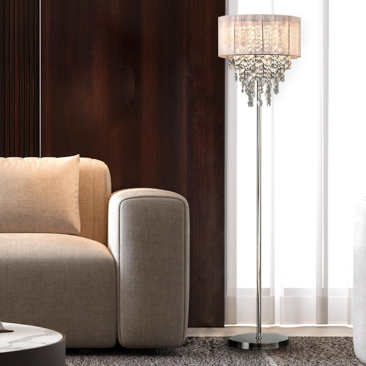Floor lamp-crystal-light-luxury-Nordic-living-room-sofa-standing-lamp-sofa | Feyran