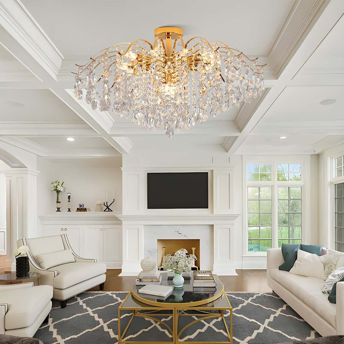 Feyran French Vintage Crystal Ceiling Chandelier