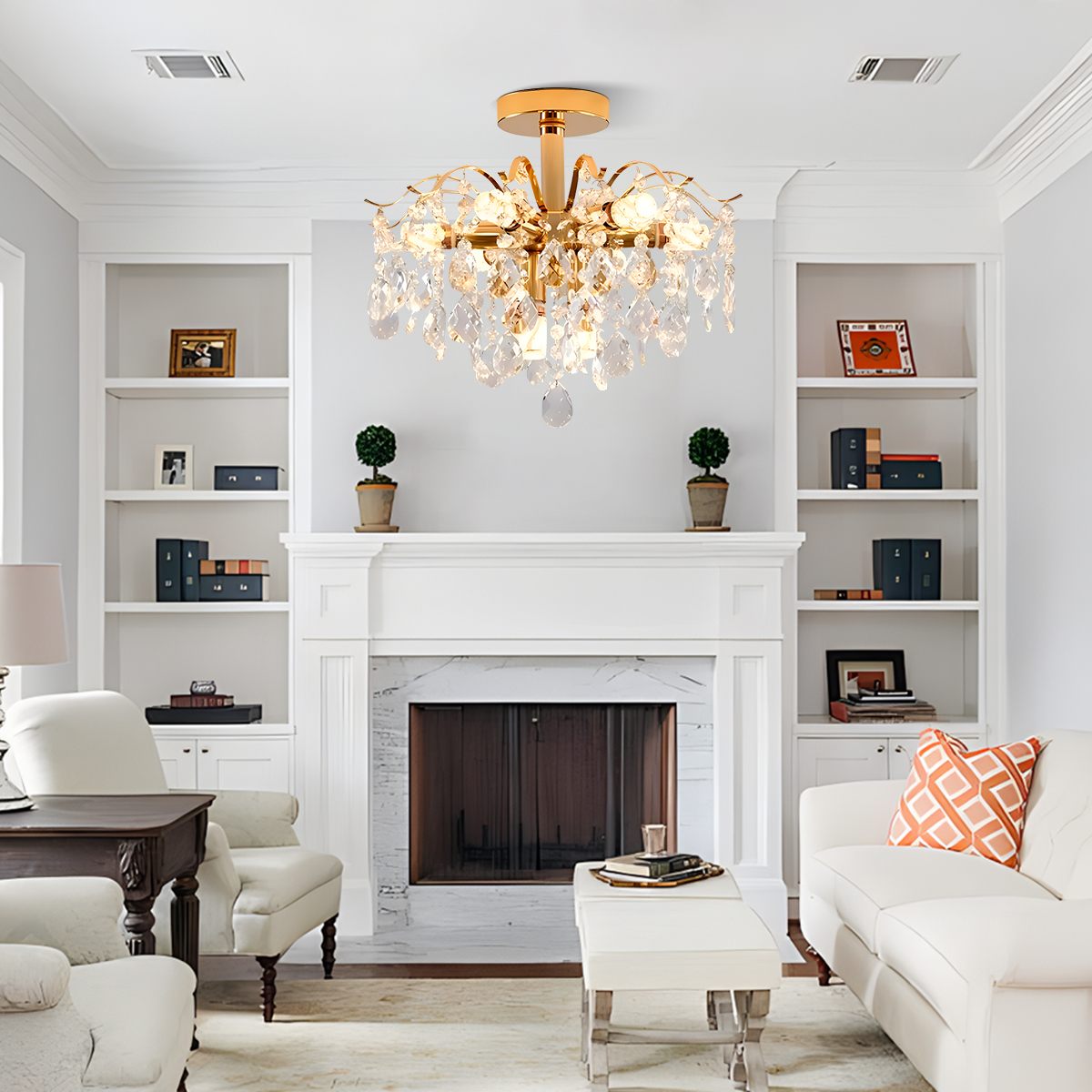 Feyran French Vintage Crystal Ceiling Chandelier